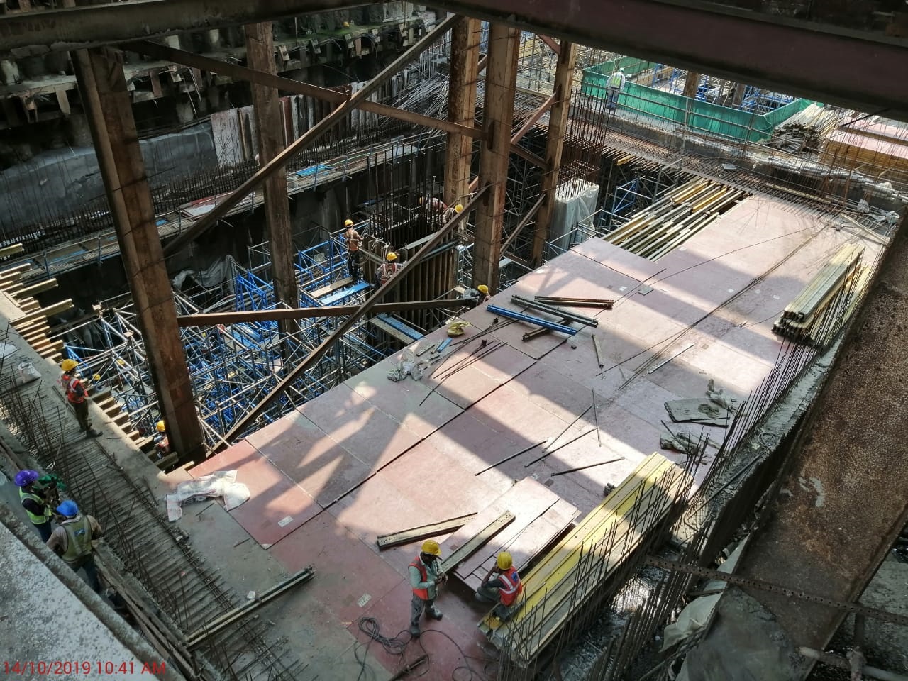 Concourse Slab Progress in Grid 3-4 at Vidhan Bhavan Station